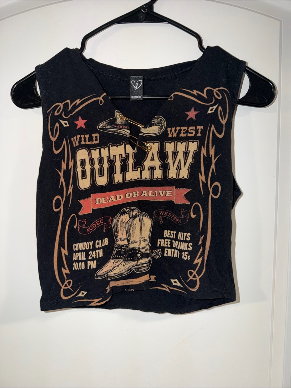 Windsor Black Womens' 'Outlaw' Graphic Tank with Tan & Red Accents